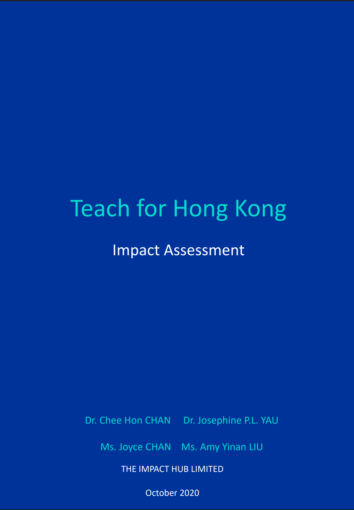 TFHK Impact Assessment 2019-2020